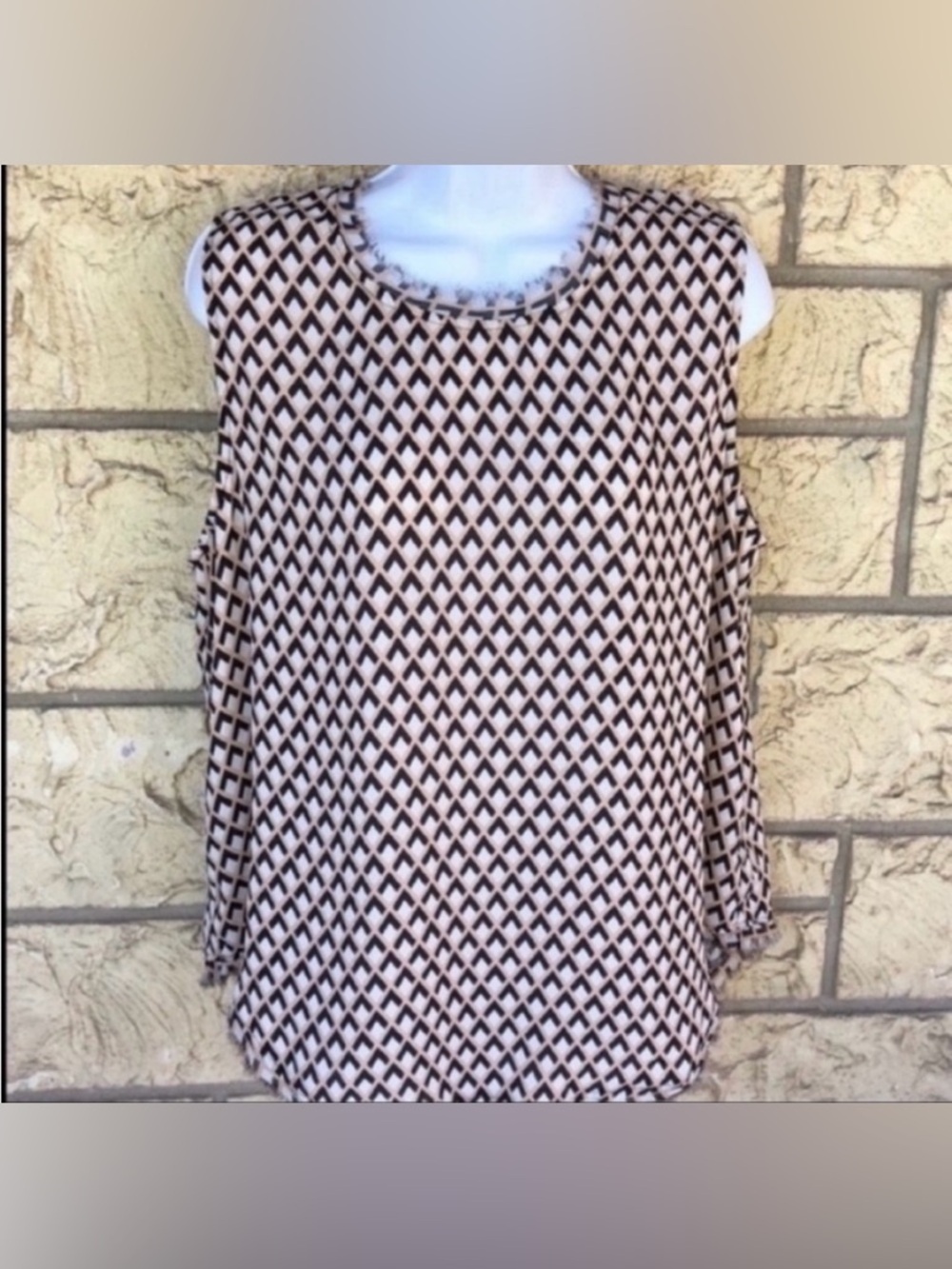 Who What Wear Top Blouse Sheer Fringe 
Size XXL